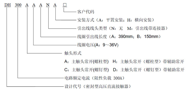 DH300 直流高压接触器